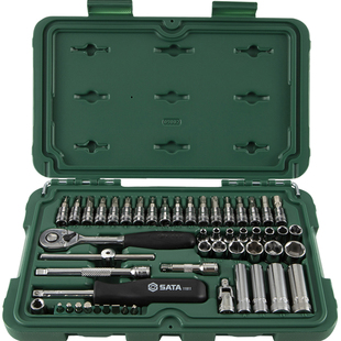 世达小飞工具套装52件套6.3mm修车汽车汽修棘轮扳手套筒组套09002