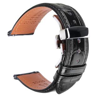 地头快拆真皮表带配件适用天梭美度浪琴西铁城蝴蝶扣牛皮表带男
