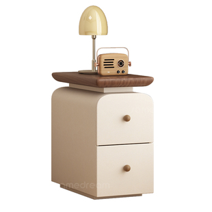 极窄实木床头柜家用卧室2025新款轻奢高级感小型超窄款床头收纳柜