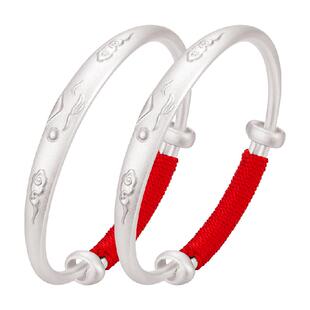 【中国黄金】珍尚银蛇宝宝祥云手镯足银周岁满月礼儿童镯子礼物