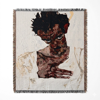 奥地利画家Egon Schiele， 埃贡席勒自画像艺术家挂毯