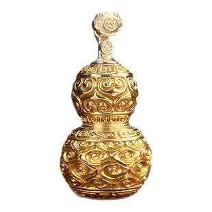 青炙祥云葫芦寸款吊坠黄铜钥匙扣挂件项链纯铜小葫芦汽车挂饰国潮