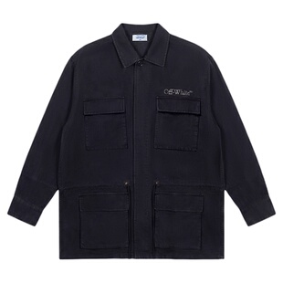 OFF-WHITE™情侣装工装风多口袋衬衫男女同款翻领宽松百搭外套