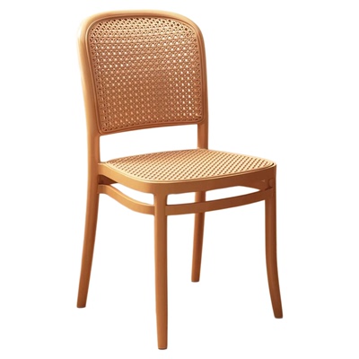 藤编椅子家用轻奢高级餐桌靠背椅塑料加厚可叠放结实耐用餐厅餐椅