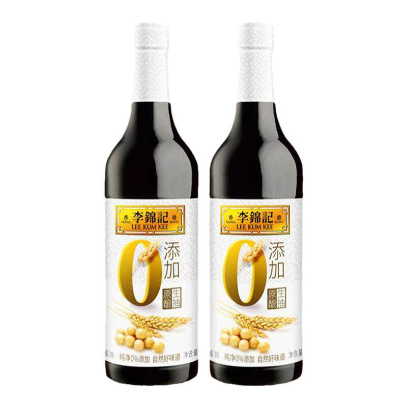 【秒杀】李锦记零添加原酿生抽500ml家用厨房炒菜调味料酿造酱油