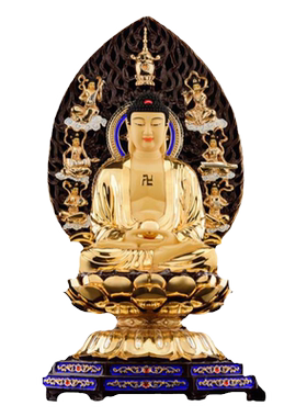 台湾盛凡纯铜鎏金工艺娑婆三圣