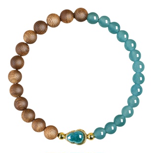 【普陀山直发】奇楠沉香手串和田玉女款手链天然檀香木质翡翠葫芦