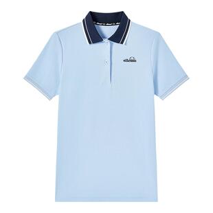 ellesse小贝壳polo短袖女春夏运动跑步休闲翻领跑步修身T恤上衣