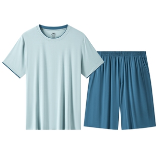曼妮芬舒适男士家居服套装莫代尔起居服男生短袖短裤睡衣40310096