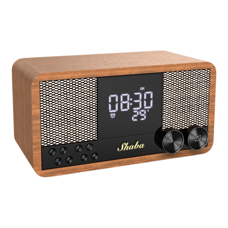 柏林之声复古木质蓝牙音响无线蓝牙音箱FM收音机音响桌面时钟音箱