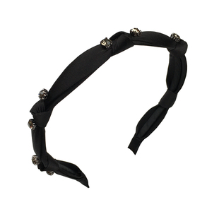 细发箍黑色韩国精致发卡镶钻带钻头箍2025新款夏天高级感发捆发饰