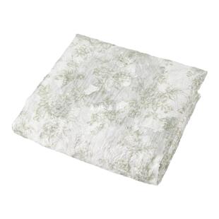 珠光半透 淡绿色印花剪花欧根纱面料连衣裙礼服礼服设计师布料