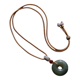 手工编织吊坠绳玉坠平安扣高档挂脖绳配黄金玉石八宝盘项链绳男款