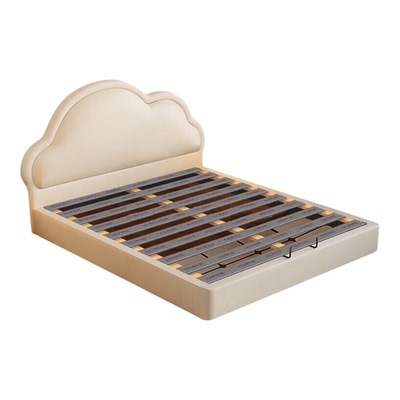 现代简约儿童床女孩公主床云朵卡通男孩软包床实木真皮小户型单人
