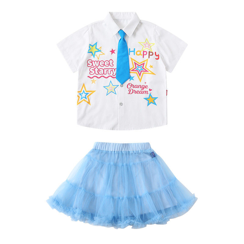 儿童啦啦队演出服小学生运动会班服幼儿园可爱衬衫合唱舞蹈表演服