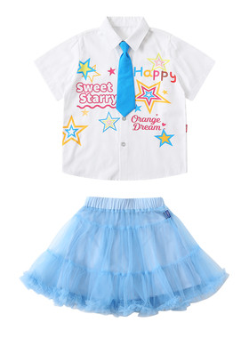 儿童啦啦队演出服小学生运动会班服幼儿园可爱衬衫合唱舞蹈表演服