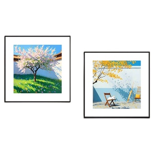 春夏秋冬系列客厅背景墙装饰画酒店餐厅壁画卧室书房玄关挂画壁画