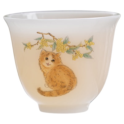 冰种玉瓷白瓷茶杯功夫茶具