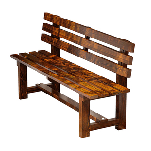 户外防腐木休闲室外实木长条座椅带靠背公园长椅庭院露天防水防晒