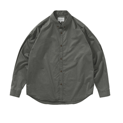 714street纯色水洗长袖衬衫