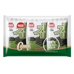 海牌菁品传统烤海苔原味儿童解馋即食紫菜休闲零食拌饭海苔片整箱