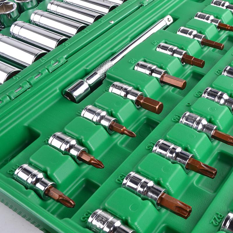 3/8中快速套筒扳手工具套装中飞套筒组合多功能汽修维修工具组套
