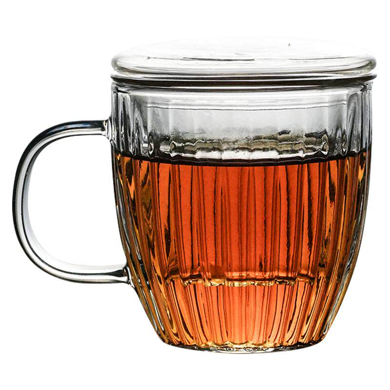 手工耐热加厚玻璃杯花茶杯家用水杯带把过滤茶水分离杯泡茶绿茶杯