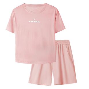 Nautica Underwear 女士家居服套装成人短袖慵懒轻奢睡衣清凉感