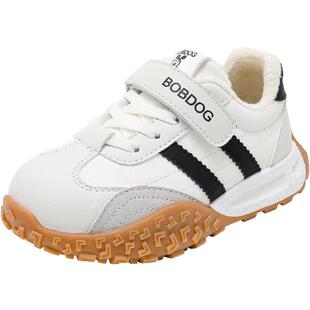 巴布豆童鞋儿童鞋子2025新款秋冬款大童加绒加厚二棉鞋男童运动鞋