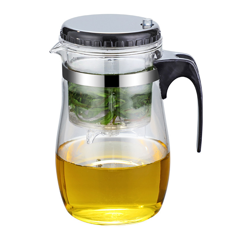 定制LOGO飘逸杯玻璃按压茶壶耐高温耐热玲珑杯过滤内胆花茶具套装