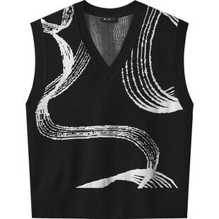 播 bo 商场同款无袖提花针织衫女24秋复古马甲背心BDR3SD2026