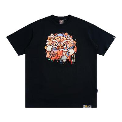 HEA 经典国潮醒狮新春短袖T恤喜庆休闲百搭透气纯棉T恤街头风佛山