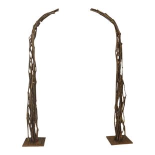 森系婚庆半圆花门月牙干支树杈木架弧形分体拱门树枝鲜花装饰花架