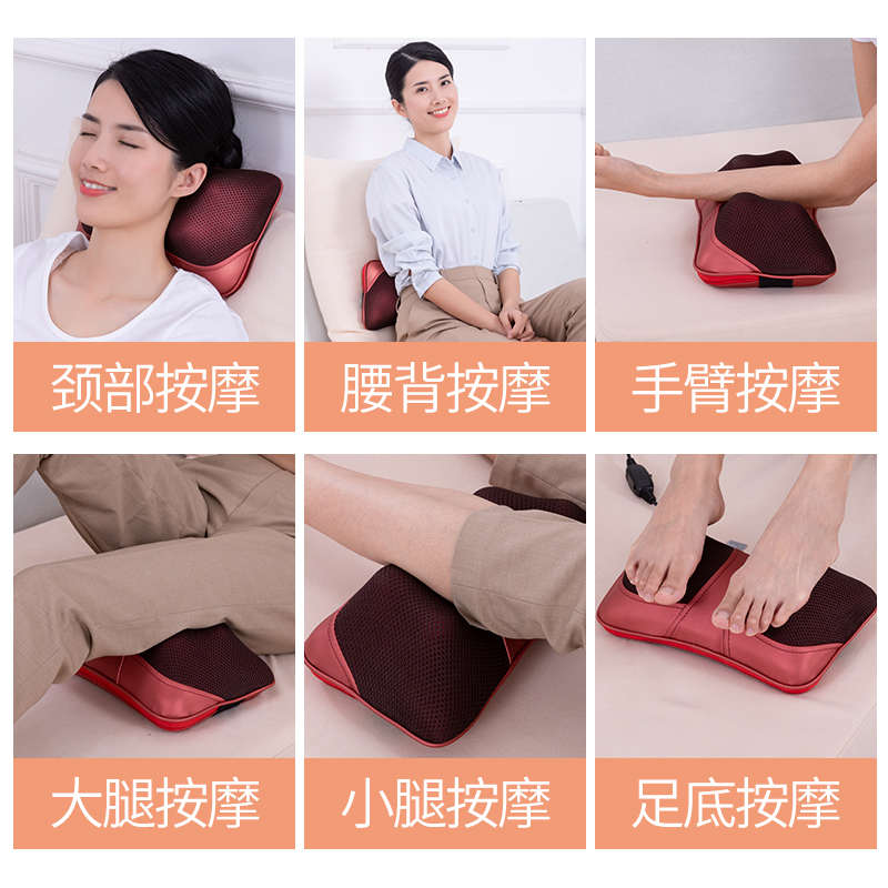汽车载颈椎按摩器多功能全身颈部枕头电动腰部背部揉捏靠垫家用仪