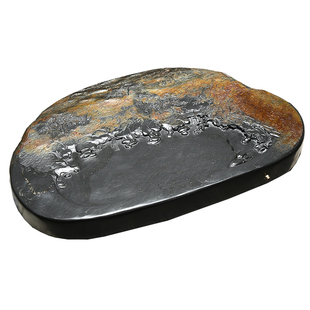 安徽非遗整块歙砚原石茶盘 龙尾山老坑金星籽料砚台茶海 纯手工雕刻孤品湿泡茶台端砚茶盘石头收藏送礼