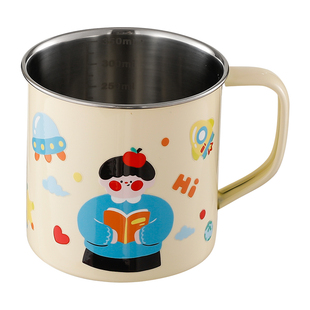 316不锈钢儿童可爱漱口杯带手柄一家三口刷牙杯仔防霉抗菌洗漱杯