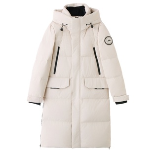 正品ERAL艾莱依中长款连帽羽绒服女90白鸭绒保暖加厚时尚减龄外套