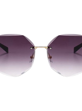 2025年新款时尚无框切边墨镜女士网红款防紫外线太阳眼镜显瘦潮女