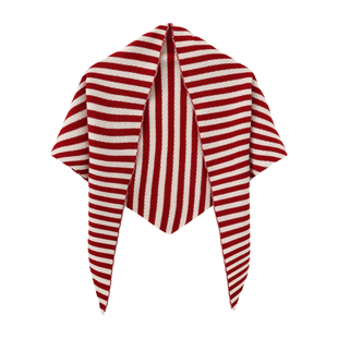 【博主同款】INTARSIAK百搭全羊毛多戴法三角巾披肩围巾点缀大衣