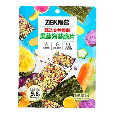ZEK海苔果蔬脆片45g混合水果蔬菜
