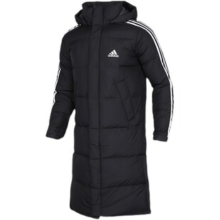 Adidas阿迪达斯羽绒服男女情侣冬季中长款连帽运动休闲外套HN2099