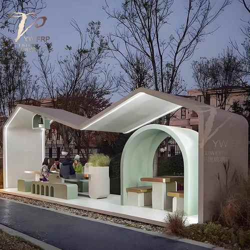 玻璃钢凉亭园林景观座椅休息亭户外公园艺术小屋雕塑廊架商业美陈