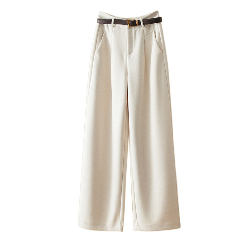 蛮文 垂落有型 逆天大长腿 高级感真丝羊毛呢高腰西裤女40236