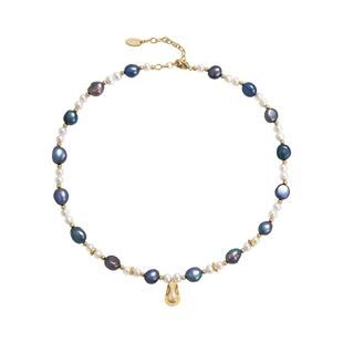 Amber Lollipop巴洛克珍珠项链女炫彩孔雀绿色手链轻奢高级感套装