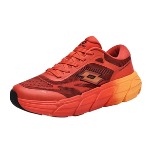 LOTTO乐途男红色网面透气运动鞋2026春秋季新款厚底碳板休闲鞋子