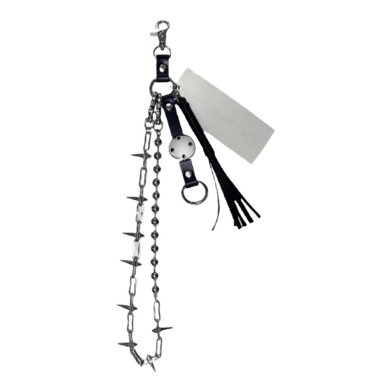 Grailz ProjectGR x MF333 联名金属狼牙金属流苏皮质飘带裤链