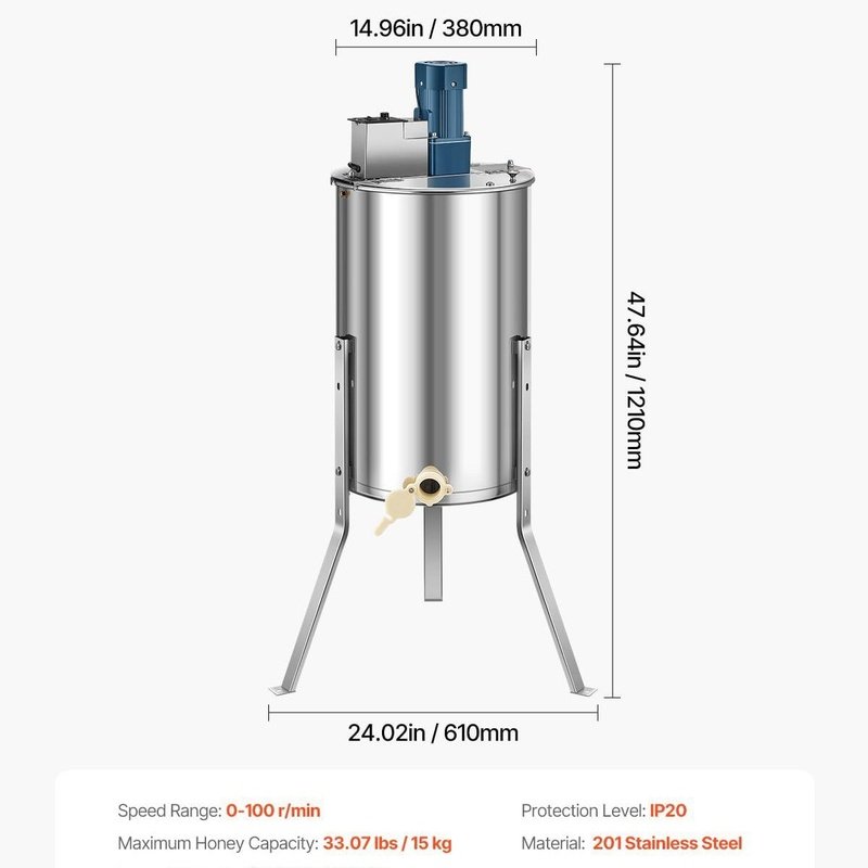 电动三框不锈钢摇蜜机蜂蜜提取机蜂蜜分离机带流蜜口养蜂工具批发