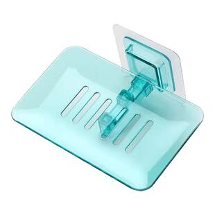 卫生间沥水香皂盒家用壁挂式粘贴肥皂架浴室免打孔创意透明肥皂盒