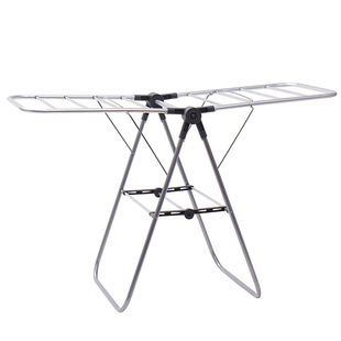 铝制飘窗版翼型晒衣架落地折叠室内晾衣杆家用阳台凉衣架晒被衣架