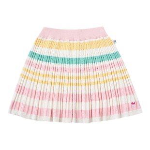 BLUEDOG 韩国蓝狗26SS春季女童彩色条纹针织短裙百搭休闲半身裙